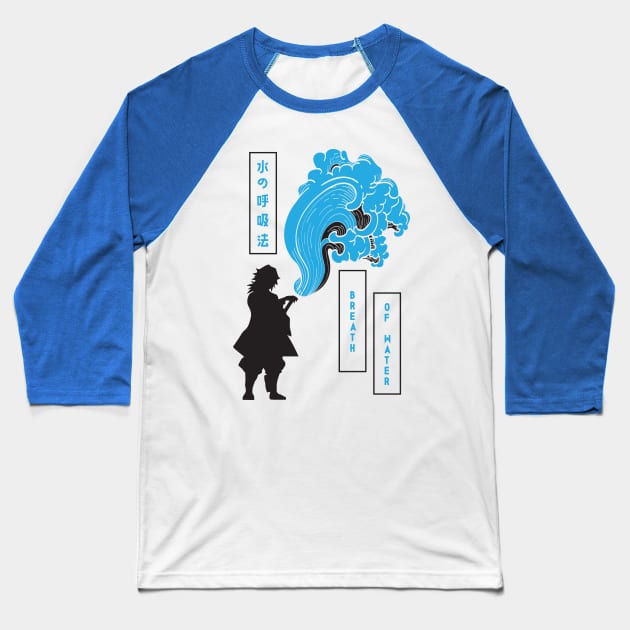 Kimetsu No Yaiba: Breath of Water Baseball T-Shirt by peeeej